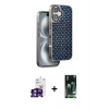 MARSİLYAN™- iPhone 16 Kılıf Siluet Form Serisi - Siyah 360 Mat Full Body Arka Koruyucu + Bilvis Titan Kamera Lens - YL