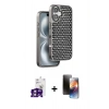 MARSİLYAN™- iPhone 16 Kılıf Siluet Form Serisi - Siyah 3D Antistatik Mat Seramik Nano Ekran Koruyucu + Bilvis Titan Kamera Lens - PE