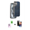 MARSİLYAN™- iPhone 16 Kılıf Siluet Form Serisi - Siyah 3D Antistatik Mat Seramik Nano Ekran Koruyucu + Raze Metal Kamera Lens - PE