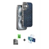 MARSİLYAN™- iPhone 16 Kılıf Siluet Form Serisi - Siyah 3D Antistatik Seramik Nano Ekran Koruyucu + Raze Metal Kamera Lens - SH