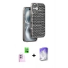 MARSİLYAN™- iPhone 16 Kılıf Siluet Form Serisi - Siyah Bilvis 5in1 3D Magic Cam Ekran Koruyucu + Raze Metal Kamera Lens - PE