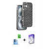 MARSİLYAN™- iPhone 16 Kılıf Siluet Form Serisi - Siyah Bilvis 5in1 3D Magic Cam Ekran Koruyucu + Raze Metal Kamera Lens - LT