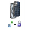 MARSİLYAN™- iPhone 16 Kılıf Siluet Form Serisi - Siyah Bilvis 5in1 5D Magic Hayalet Cam Ekran Koruyucu + Raze Metal Kamera Lens - LT