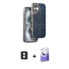 MARSİLYAN™- iPhone 16 Kılıf Siluet Form Serisi - Siyah Bilvis 5in1 5D Magic Hayalet Cam Ekran Koruyucu + PVD Metal Kamera Lens - MI