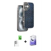 MARSİLYAN™- iPhone 16 Kılıf Siluet Form Serisi - Siyah Bilvis 5in1 5D Magic Hayalet Cam Ekran Koruyucu + Raze Metal Kamera Lens - BZ