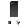 MARSİLYAN™- iPhone 16 Kılıf Siluet Işık Serisi - Şeffaf Pasifik Cam Ekran Koruyucu + PVD Metal Kamera Lens - PE