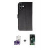 MARSİLYAN™- iPhone 16 Kılıf Siluet Işık Serisi - Siyah 360 Mat Full Body Arka Koruyucu + Bilvis Titan Kamera Lens - YL