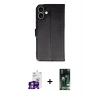 MARSİLYAN™- iPhone 16 Kılıf Siluet Işık Serisi - Siyah 360 Mat Full Body Arka Koruyucu + Bilvis Titan Kamera Lens - GS