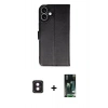 MARSİLYAN™- iPhone 16 Kılıf Siluet Işık Serisi - Siyah 360 Mat Full Body Arka Koruyucu + PVD Metal Kamera Lens - PE