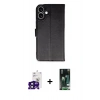 MARSİLYAN™- iPhone 16 Kılıf Siluet Işık Serisi - Siyah 360 Mat Full Body Arka Koruyucu + Bilvis Titan Kamera Lens - SH
