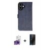 MARSİLYAN™- iPhone 16 Kılıf Siluet Işık Serisi - Siyah 3D Antistatik Hayalet Cam Ekran Koruyucu + Bilvis Titan Kamera Lens - PE