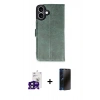 MARSİLYAN™- iPhone 16 Kılıf Siluet Işık Serisi - Siyah 3D Antistatik Hayalet Cam Ekran Koruyucu + Bilvis Titan Kamera Lens - SH