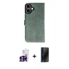 MARSİLYAN™- iPhone 16 Kılıf Siluet Işık Serisi - Siyah 3D Antistatik Hayalet Cam Ekran Koruyucu + Bilvis Titan Kamera Lens - YL