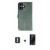 MARSİLYAN™- iPhone 16 Kılıf Siluet Işık Serisi - Siyah 3D Antistatik Hayalet Cam Ekran Koruyucu + PVD Metal Kamera Lens - MI