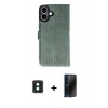 MARSİLYAN™- iPhone 16 Kılıf Siluet Işık Serisi - Siyah 3D Antistatik Hayalet Cam Ekran Koruyucu + PVD Metal Kamera Lens - YL