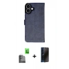 MARSİLYAN™- iPhone 16 Kılıf Siluet Işık Serisi - Siyah 3D Antistatik Hayalet Cam Ekran Koruyucu + Raze Metal Kamera Lens - SH