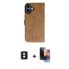 MARSİLYAN™- iPhone 16 Kılıf Siluet Işık Serisi - Siyah 3D Antistatik Mat Seramik Nano Ekran Koruyucu + Pembe PVD Metal Kamera Lens