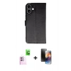 MARSİLYAN™- iPhone 16 Kılıf Siluet Işık Serisi - Siyah 3D Antistatik Mat Seramik Nano Ekran Koruyucu + Raze Metal Kamera Lens - PE