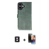 MARSİLYAN™- iPhone 16 Kılıf Siluet Işık Serisi - Siyah 3D Antistatik Mat Seramik Nano Ekran Koruyucu + Pembe PVD Metal Kamera Lens