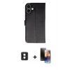 MARSİLYAN™- iPhone 16 Kılıf Siluet Işık Serisi - Siyah 3D Antistatik Mat Seramik Nano Ekran Koruyucu + PVD Metal Kamera Lens - MI
