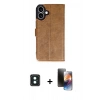 MARSİLYAN™- iPhone 16 Kılıf Siluet Işık Serisi - Siyah 3D Antistatik Mat Seramik Nano Ekran Koruyucu + Yeşil PVD Metal Kamera Lens
