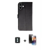 MARSİLYAN™- iPhone 16 Kılıf Siluet Işık Serisi - Siyah 3D Antistatik Mat Seramik Nano Ekran Koruyucu + Yeşil PVD Metal Kamera Lens