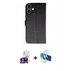 MARSİLYAN™- iPhone 16 Kılıf Siluet Işık Serisi - Siyah 3D Antistatik Seramik Nano Ekran Koruyucu + Bilvis Titan Kamera Lens - YL