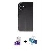 MARSİLYAN™- iPhone 16 Kılıf Siluet Işık Serisi - Siyah 3D Antistatik Seramik Nano Ekran Koruyucu + Bilvis Titan Kamera Lens - GS