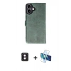 MARSİLYAN™- iPhone 16 Kılıf Siluet Işık Serisi - Siyah 3D Antistatik Seramik Nano Ekran Koruyucu + Pembe PVD Metal Kamera Lens