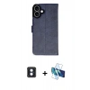 MARSİLYAN™- iPhone 16 Kılıf Siluet Işık Serisi - Siyah 3D Antistatik Seramik Nano Ekran Koruyucu + PVD Metal Kamera Lens - MI