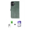 MARSİLYAN™- iPhone 16 Kılıf Siluet Işık Serisi - Siyah Bilvis 5in1 3D Magic Cam Ekran Koruyucu + Beyaz Raze Metal Kamera Lens