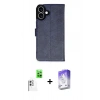 MARSİLYAN™- iPhone 16 Kılıf Siluet Işık Serisi - Siyah Bilvis 5in1 3D Magic Cam Ekran Koruyucu + Beyaz Raze Metal Kamera Lens