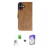 MARSİLYAN™- iPhone 16 Kılıf Siluet Işık Serisi - Siyah Bilvis 5in1 3D Magic Cam Ekran Koruyucu + Beyaz Raze Metal Kamera Lens
