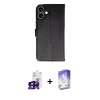 MARSİLYAN™- iPhone 16 Kılıf Siluet Işık Serisi - Siyah Bilvis 5in1 3D Magic Cam Ekran Koruyucu + Bilvis Titan Kamera Lens - SH