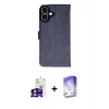 MARSİLYAN™- iPhone 16 Kılıf Siluet Işık Serisi - Siyah Bilvis 5in1 3D Magic Cam Ekran Koruyucu + Bilvis Titan Kamera Lens - PE