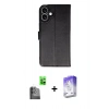 MARSİLYAN™- iPhone 16 Kılıf Siluet Işık Serisi - Siyah Bilvis 5in1 3D Magic Cam Ekran Koruyucu + Raze Metal Kamera Lens - SH