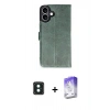 MARSİLYAN™- iPhone 16 Kılıf Siluet Işık Serisi - Siyah Bilvis 5in1 3D Magic Cam Ekran Koruyucu + PVD Metal Kamera Lens - YL