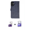MARSİLYAN™- iPhone 16 Kılıf Siluet Işık Serisi - Siyah Bilvis 5in1 5D Magic Hayalet Cam Ekran Koruyucu + Bilvis Titan Kamera Lens - PE