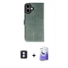 MARSİLYAN™- iPhone 16 Kılıf Siluet Işık Serisi - Siyah Bilvis 5in1 5D Magic Hayalet Cam Ekran Koruyucu + PVD Metal Kamera Lens - MI