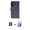 MARSİLYAN™- iPhone 16 Kılıf Siluet Işık Serisi - Siyah Bilvis 5in1 5D Magic Hayalet Cam Ekran Koruyucu + PVD Metal Kamera Lens - MI