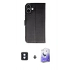 MARSİLYAN™- iPhone 16 Kılıf Siluet Işık Serisi - Siyah Bilvis 5in1 5D Magic Hayalet Cam Ekran Koruyucu + PVD Metal Kamera Lens - MI