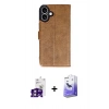 MARSİLYAN™- iPhone 16 Kılıf Siluet Işık Serisi - Siyah Bilvis 5in1 5D Magic Hayalet Cam Ekran Koruyucu + Bilvis Titan Kamera Lens - PE