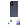 MARSİLYAN™- iPhone 16 Kılıf Siluet Işık Serisi - Siyah Bilvis 5in1 5D Magic Hayalet Cam Ekran Koruyucu + Raze Metal Kamera Lens - BZ