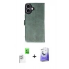 MARSİLYAN™- iPhone 16 Kılıf Siluet Işık Serisi - Siyah Bilvis 5in1 5D Magic Hayalet Cam Ekran Koruyucu + Raze Metal Kamera Lens - BZ