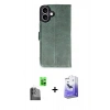 MARSİLYAN™- iPhone 16 Kılıf Siluet Işık Serisi - Siyah Bilvis 5in1 5D Magic Hayalet Cam Ekran Koruyucu + Raze Metal Kamera Lens - SH