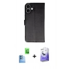 MARSİLYAN™- iPhone 16 Kılıf Siluet Işık Serisi - Siyah Bilvis 5in1 5D Magic Hayalet Cam Ekran Koruyucu + Raze Metal Kamera Lens - LT