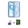 MARSİLYAN™- iPhone 16 Kılıf Siluet Minimal Prime - Şeffaf 360 Full Body Arka Koruyucu + Bilvis Titan Kamera Lens - GS