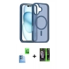 MARSİLYAN™- iPhone 16 Kılıf Siluet Minimal Prime - Şeffaf 360 Full Body Arka Koruyucu + Raze Metal Kamera Lens - LT