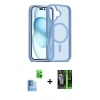 MARSİLYAN™- iPhone 16 Kılıf Siluet Minimal Prime - Şeffaf 360 Full Body Arka Koruyucu + Raze Metal Kamera Lens - LT