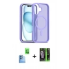 MARSİLYAN™- iPhone 16 Kılıf Siluet Minimal Prime - Şeffaf 360 Full Body Arka Koruyucu + Raze Metal Kamera Lens - LT